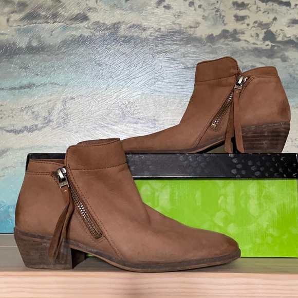 SAM EDELMAN Packer Leather Ankle Bootie Tan size 5 GUC - Picture 2 of 12